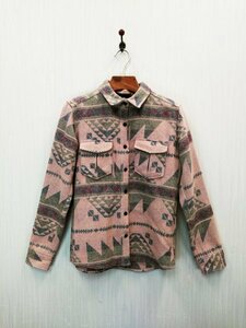 LU0439 * free shipping old clothes AZUL BY MOUSSY azur bai Moussy lady's jacket S size pink easy geometrical pattern casual 