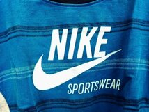 KU0373 ○送料無料 古着 NIKE ナイキ キッズ 長袖 クルーネック シャツ サイズ95~105cm ブルー 青 肌ざわり 男女兼用 ブランドロゴ_画像4