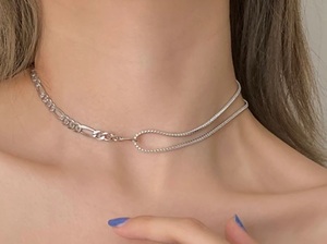  free shipping *MagiaDolce 5647*silver925 stamp equipped silver necklace link chain necklace necklace silver choker silver 925