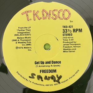 Sampling soul disco record サンプリング　ソウル　ディスコ　レコード　Freedom Get Up and Dance(12) 1979