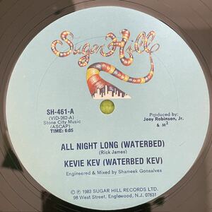 HIPHOP soul record ヒップホップ　ソウル　レコード　Kevie Kev All Night Long(Waterbed)(12) 1983