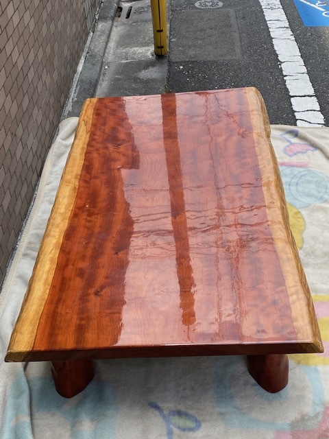 逸品 天然木 一枚板 無垢材 座卓 検 高級銘木極上杢ローテーブル 