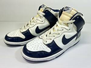 2003年製 NIKE ナイキ DUNK HIGH ダンクハイ シボレザー 白紺パテント 304093-141 26.5㎝ ヴィンテージ