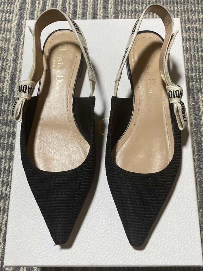 DIOR スリングバック バレエフラットシューズ 38 25.0cm 買い物