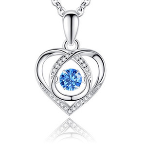  free shipping!* Heart shape blue diamond pendant top * stylish * lady's * unused goods!* blue 
