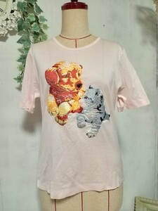 ◆送料無料◆ BALLANTYNE バランタインカシミヤ 犬刺繍Tシャツ サイズフリー USED 