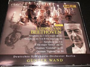 ヴァント ベートーヴェン 交響曲 3番 英雄 1 4番 コリオラン エグモント 序曲 ベルリン・ドイツ ライヴ 1990s ギュンター Beethoven Wand