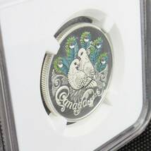 【1円スタート！】 準最高鑑定 2016 カナダ 10ドル 銀貨 シルバー 鳩 スワロフスキー NGC PF69 UC 初期発行 モダンコイン アンティーク _画像5