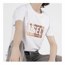 DIESEL ディーゼル レディース ボックス ロゴ 半袖Tシャツ / キラキラ XS ★_画像4