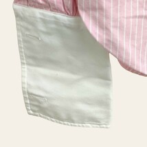 Brooks Brothers / ブルックスブラザーズ レディース ストライプ 半袖ドレスシャツ ブラウス ピンク×白ストライプ 1サイズ I-2607_画像5