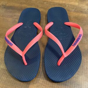 havaianas/ハワイアナス ビーチサンダル　35-36 ネイビー×ピンク