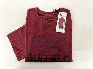 新品■BUFFALO バッファロー メンズ 半袖シャツ Tシャツ XL えんじ 赤系 ロゴシャツ 大きいサイズ