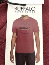 新品■BUFFALO バッファロー メンズ 半袖シャツ Tシャツ XL えんじ 赤系 ロゴシャツ 大きいサイズ_画像5