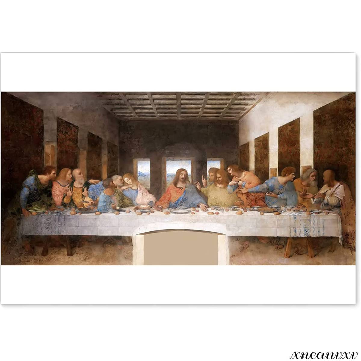 Gemälde „Das letzte Abendmahl von Leonardo da Vinci, hergestellt in Japan, A2-Reproduktion, Meisterwerk, Innenwandbehang, Raumdekoration, dekoratives Gemälde, Kunst, Poster, Kunst, bildende Kunst, Malerei, Ölgemälde, Abstraktes Gemälde