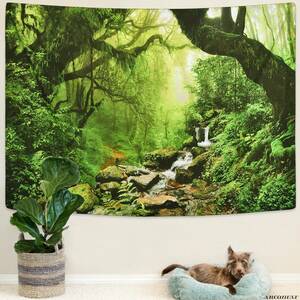  large size tapestry forest. middle interior ornament part shop decoration nature scenery .. effect relax decoration attaching pattern change atmosphere making 