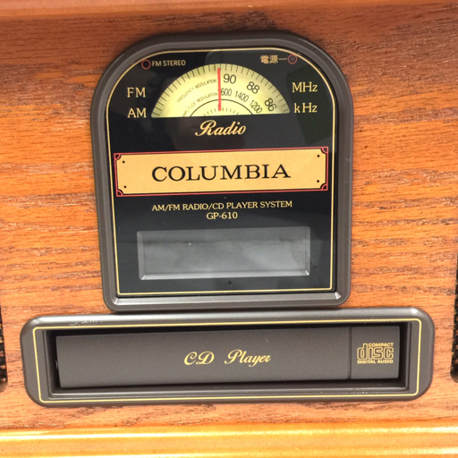 1円 COLUMBIA GP-610 CD FM/AM ラジオレトロ蓄音機調 ラジオ