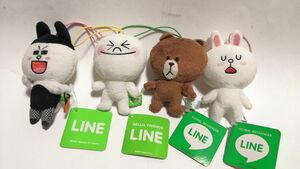 LINE 　キャラクター　ストラップ　ブラウン　コニー　ムーン　新品