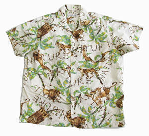 NATURE TRAIL ピンクハウス 半袖 開襟 アロハシャツ 柄シャツ L c78