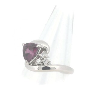 タサキ ガーネット ダイヤモンド リング 指輪 0.06ct 9号 PT900(プラチナ) 質屋出品の画像2