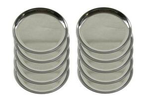* stainless steel circle plate approximately diameter 14cm10 sheets tableware as, food ingredients another. . minute as, various use . use is possible convenient stainless steel. circle plate. made in Japan new goods 