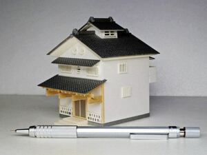  warehouse .. miniature collection housing construction model NO.24. shaku 1/100 size 76×75× H 94 millimeter handmade final product Balsa material schi Len material better fortune 