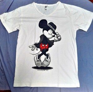  prompt decision *3gshop print short sleeves T-shirt [ Mickey Mouse Michael Jackson collaboration ] M size corresponding USED