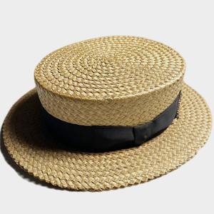 貴重! 30's COSMOPOLITAN 58.5CM BOATER HAT ボーター ハット コスモポリタン カンカン帽 PANAMA パナマ STRAW ストロー VINTAGE ンテージ