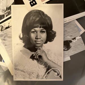 1967年ニューヨーク撮影アレサフランクリン　メイドインイタリー　R&B ソウル　新品　デッドストック　アメリカンポストカード　