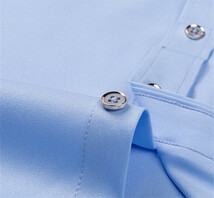 D909-M新品DCKMANY■カラーマッチング 長袖シャツ メンズ ドレスシャツ ノーアイロン ワイシャツ シルクのような質感/ワインレッド_画像5