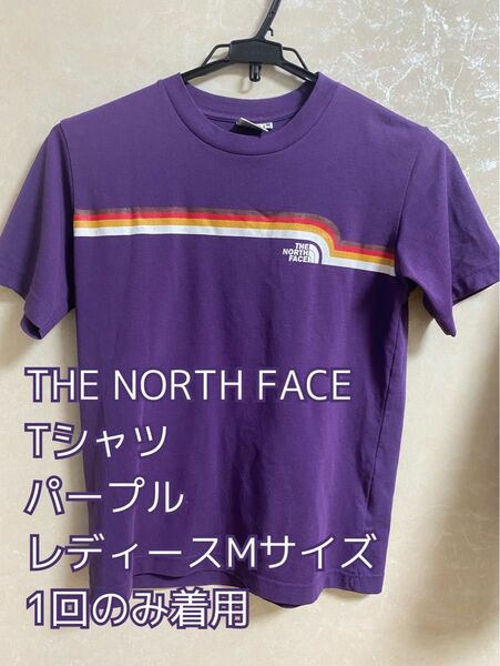 THE NORTH FACE ノースフェイスTシャツ Logo 半袖Tシャツ　紫　パープル　レディース　柄　s〜mサイズ