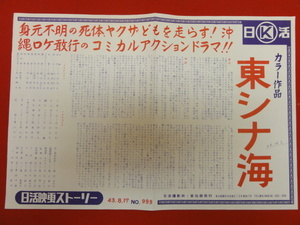 cb8612『東シナ海』スタジオメール　田村正和　内田良平　渡哲也　嵐寛寿郎　加藤治子