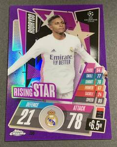 2020-21 Topps Chrome Match Attax Rodrygo /299 Purple Refractor 155 Real Madrid ロドリゴ　299枚限定　レアルマドリード