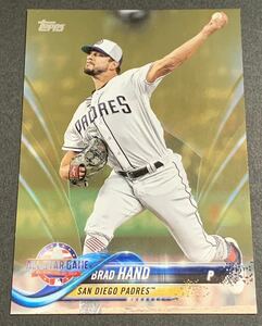 2018 Topps Update Series Brad Hand /2018 Gold US70 Padres MLB ブラッド・ハンド 2018枚限定　パドレス　トップス