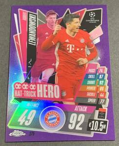 2020-21 Topps Chrome Match Attax Robert Lewandowski /299 Purple Refractor 175 Bayern Munchen レヴァンドフスキ　299枚限定