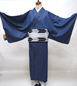  kimono single goods Denim cloth for women casual kimono length put on M/L size L*Deen navy blue new goods ( stock ) cheap rice field shop NO200804-3