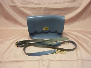 ☆【中古品】The cambridge satchel company(ケンブリッジサッチェルカンパニー)ショルダーバック レザー ブルー系 １個 ☆