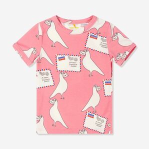 新品 2-3y Mini Rodini Pigeon T-Shirt Pink