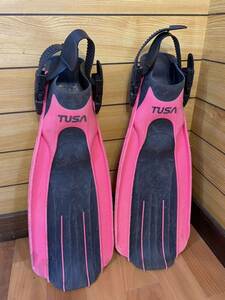 TUSA strap fins S size pink 24/26cm scuba diving 