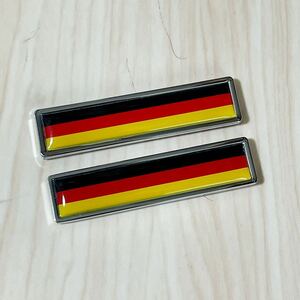 送料無料 ミニエンブレム ステッカー 国旗カラー ドイツ ワーゲン アウディ BMW ベンツ 2個セット