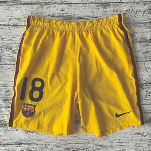 NIKE　FCバルセロナ　2012-13　アルバ　18　アウェイ　ゲームパンツ　ワンポイントロゴ　チームエンブレム　DRI-FIT