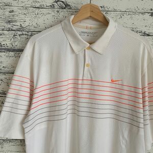 NIKE GOLF　ポロシャツ　ワンポイントロゴ刺繍　ボーダー　DRI-FIT　バックロゴ　ビッグサイズ