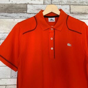 LACOSTE SPORT　ポロシャツ　ワンポイントロゴ　オレンジ　白ワニ