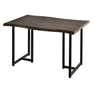 新品 ダイニングテーブル 一枚板風 なぐり入り テーブル 厚み30㎜ 重厚感/新築 新居 引越し 新生活 アイアン脚/3サイズ x 3色対応/送料無料