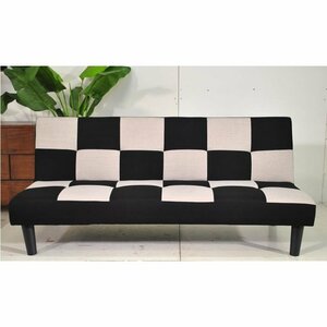  new goods 3 -step reclining sofa bed /.. new . new life one person living one person part shop / accent check pattern /. repairs easy to do synthetic leather /2 color correspondence 