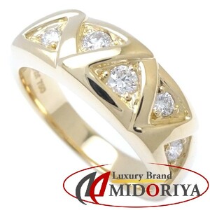  Christian Dior Christian Dior diamond ring ring 11 number diamond 0.13ct K18YG yellow gold / 199957[ used ]