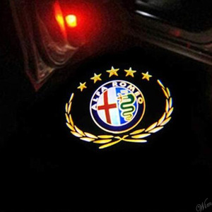 ◆ALFA ROMEO専用◆ カーテシライト 2個セット ロゴ投影 LED 自動点灯 自動車 アルファロメオ アクセサリー ウェルカムライト ドアライト