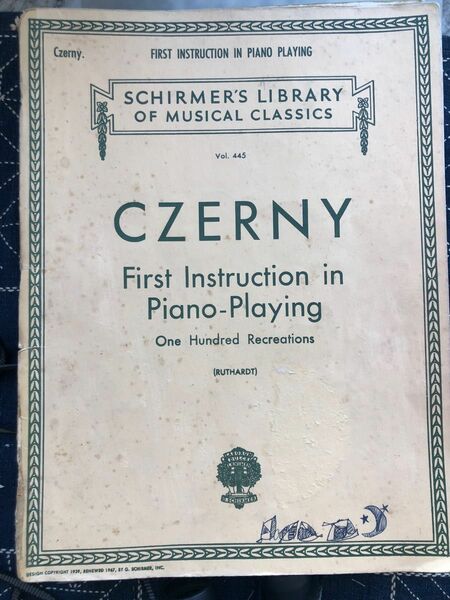 Czerny First Instruction in Piano Playing: 100 Recreations英語版