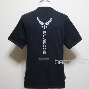 アメリカ購入 希少 USED品 U.S. AIR FORCE RESERVE エアフォースリザーブ 2面プリント Ｔシャツ 黒 L