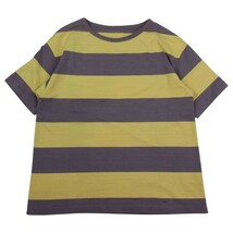 VISVIM ビズビム 0123105010024 23SS BROADER TEE S/S RUGGER ラガー ボーダー Tシャツ イエロー系 パープル系 1【中古】_画像1