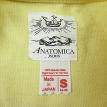 ANATOMICA アナトミカ MEN'S POCKET TEE 丸胴 クルーネック ポケット付き 半袖 Tシャツ イエロー系 S【中古】_画像4